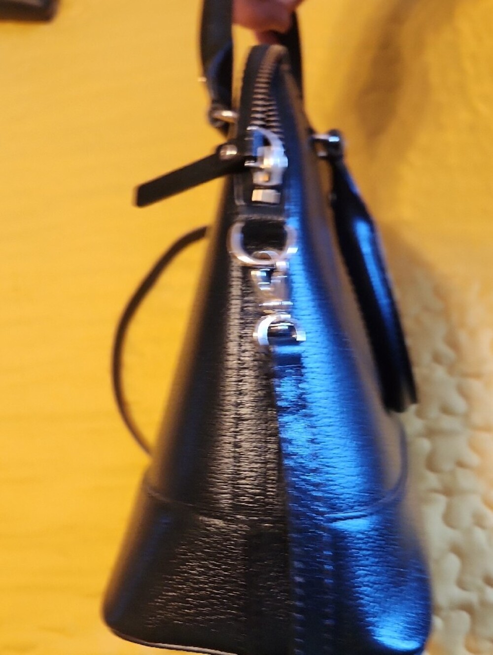 kate spade Black Pebbled Leather Satchel with Zip Wallet - Picture 5 of 11